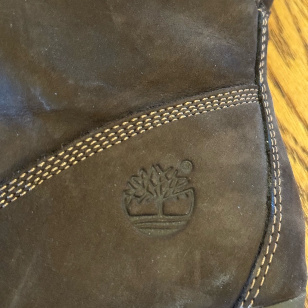 Timberland lace up. High heeled.